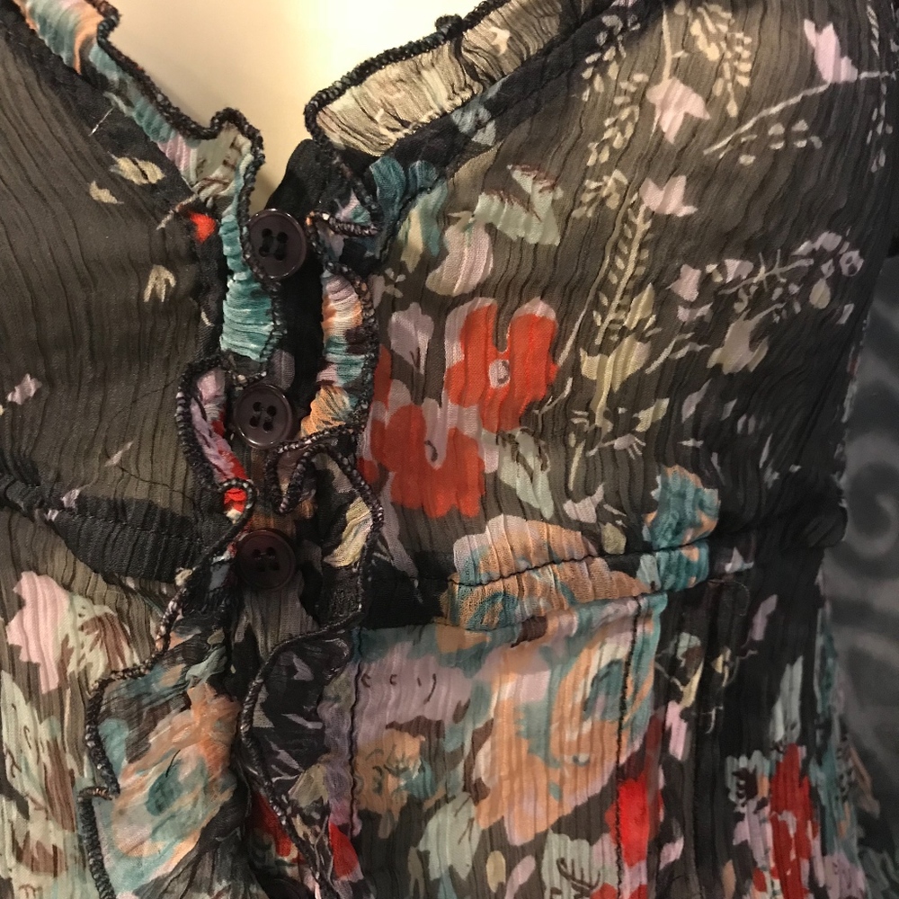 Aldo trevi black sheer flirty and floral top - Picture 3 of 7